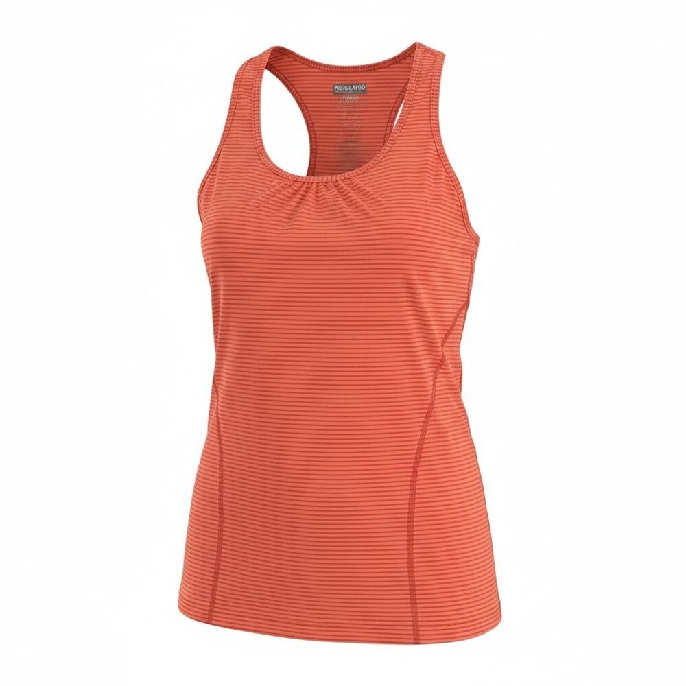 NEW Kirkland Signature Womens M Orange Striped Racerback Tank Top Stretch Fit